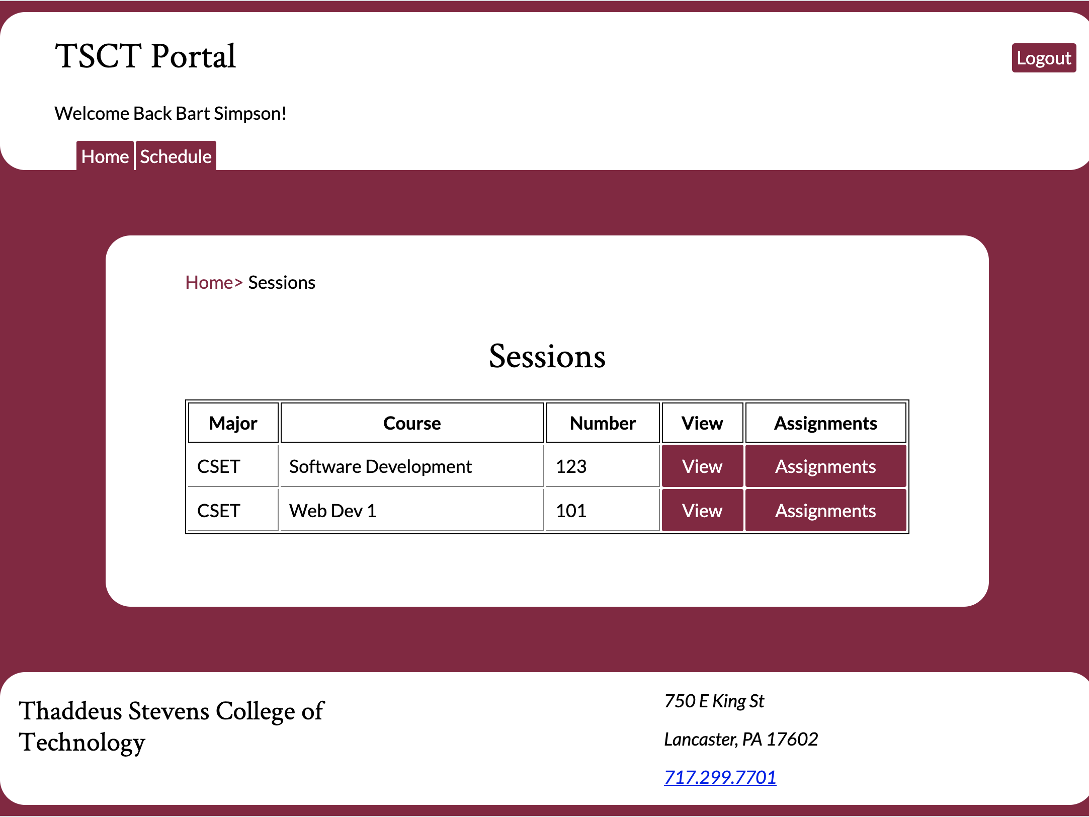 college portal